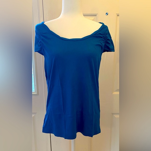 Blue Loft twist neck tee, cap sleeves - Picture 1 of 6